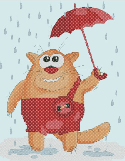 Коте под дъжда